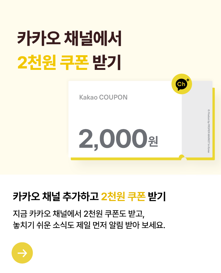 카카오 채널에서 2천원 쿠폰 받기